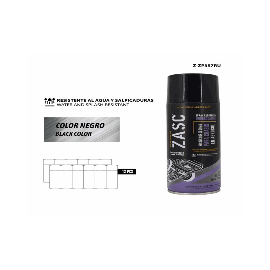 ZASC Spray Rubberized Undercoating Black 500ml