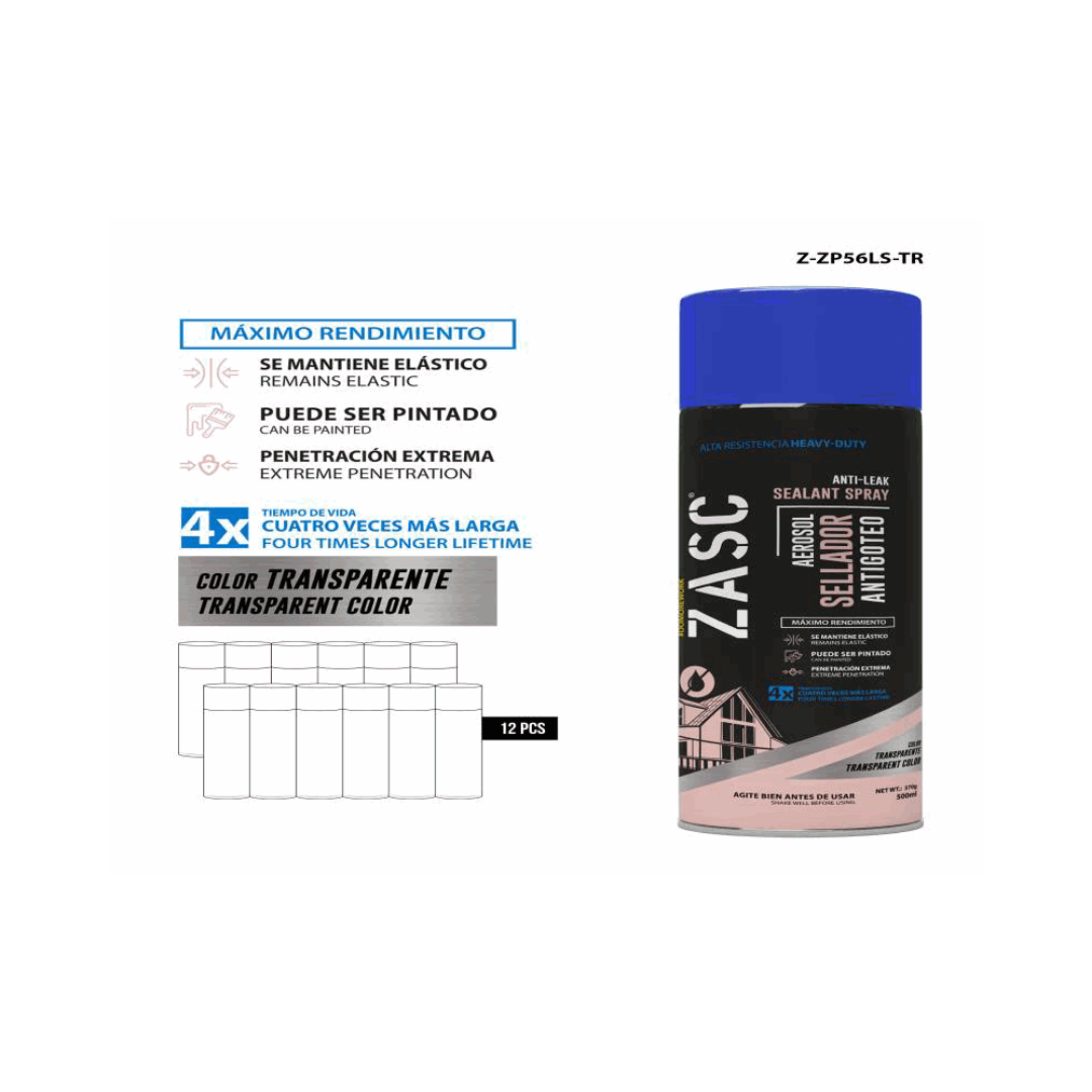 ZASC Anti-Leak Sealant Spray Transparent 500ml