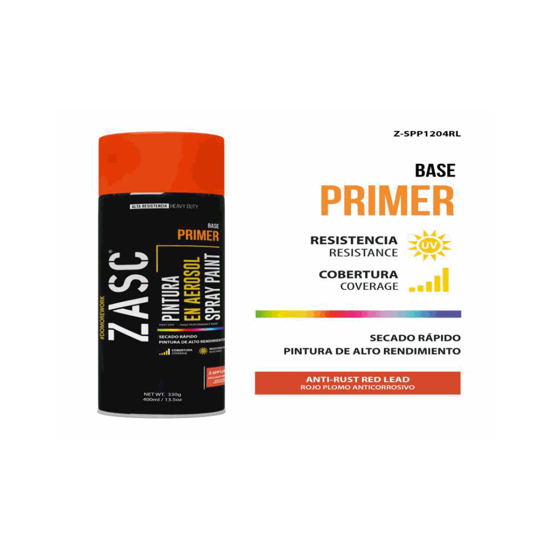 ZASC Spray Paint Primer Anti-Rust Red Lead 400ml