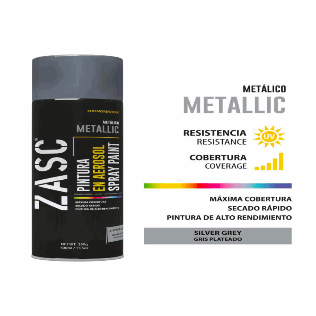 ZASC Metallic Spray Paint Silver Grey 400ml