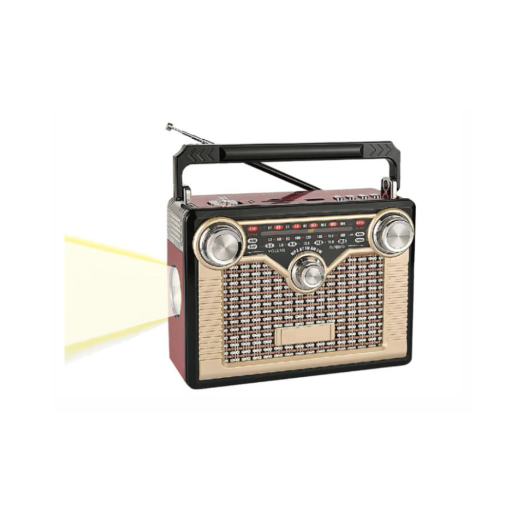 Sankey Portable Radio with Bluetooth, USB, SD Input, and LED Flashlight
