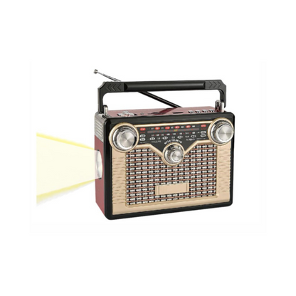 Sankey Portable Radio with Bluetooth, USB, SD Input, and LED Flashlight