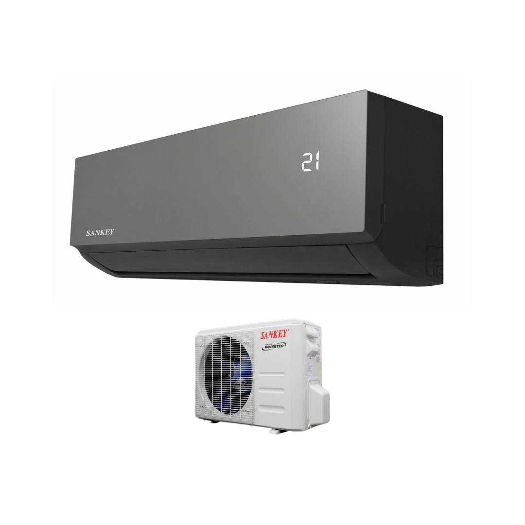 Sankey 12,000 BTU Inverter Split Air Conditioner Black Mirror with Wi-Fi & SEER22 Efficiency