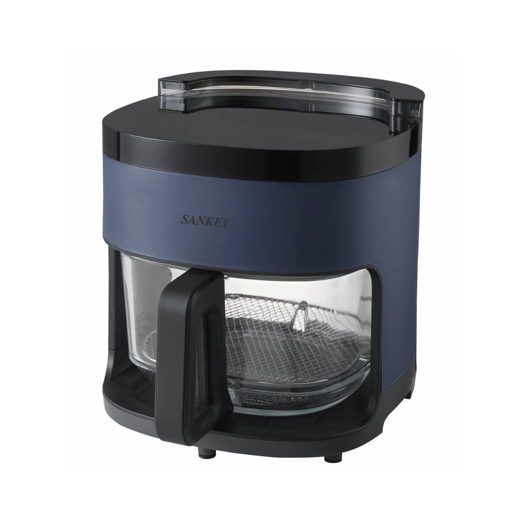 Sankey Friteuse à Air 4,2 L Bleue avec Fonction Vapeur, Commandes Tactiles, Bol en Verre et Puissance de 1000W