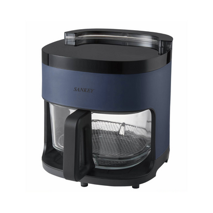 Sankey Friteuse à Air 4,2 L Bleue avec Fonction Vapeur, Commandes Tactiles, Bol en Verre et Puissance de 1000W
