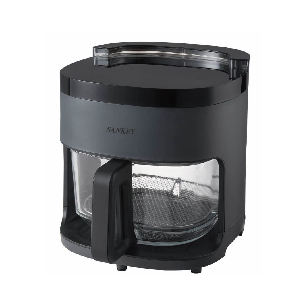Sankey Friteuse à Air Chaud 4,2L Gris avec Fonction Vapeur, Contrôle Tactile, Bol en Verre et Puissance de 1000W