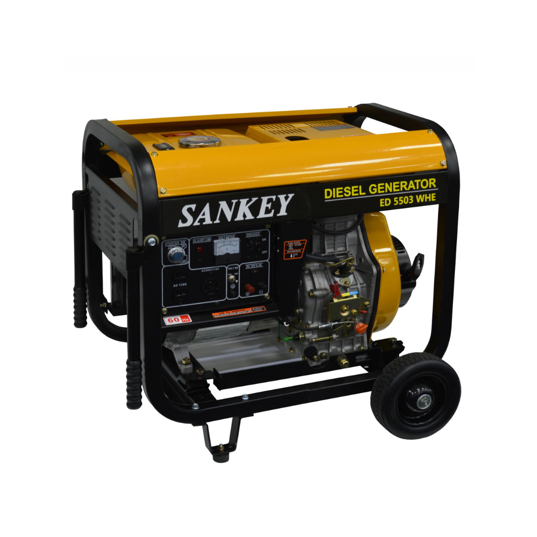Sankey Générateur Diesel 5000W avec Moteur 10HP, Démarrage Électrique et Bobinage en Cuivre