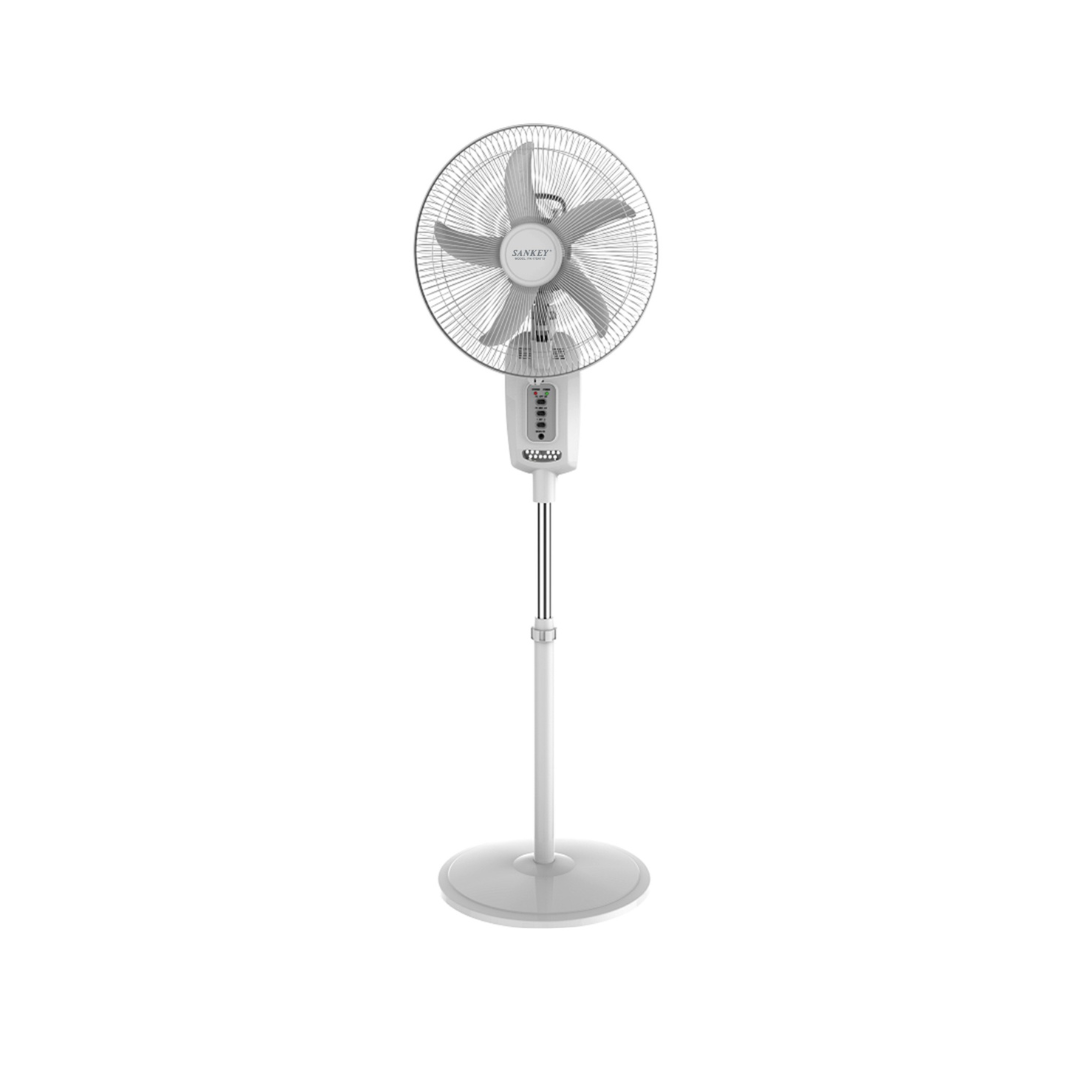 Sankey 16" Rechargeable Pedestal Fan with 3 Speeds, Dual Light Levels & 12V DC Operation