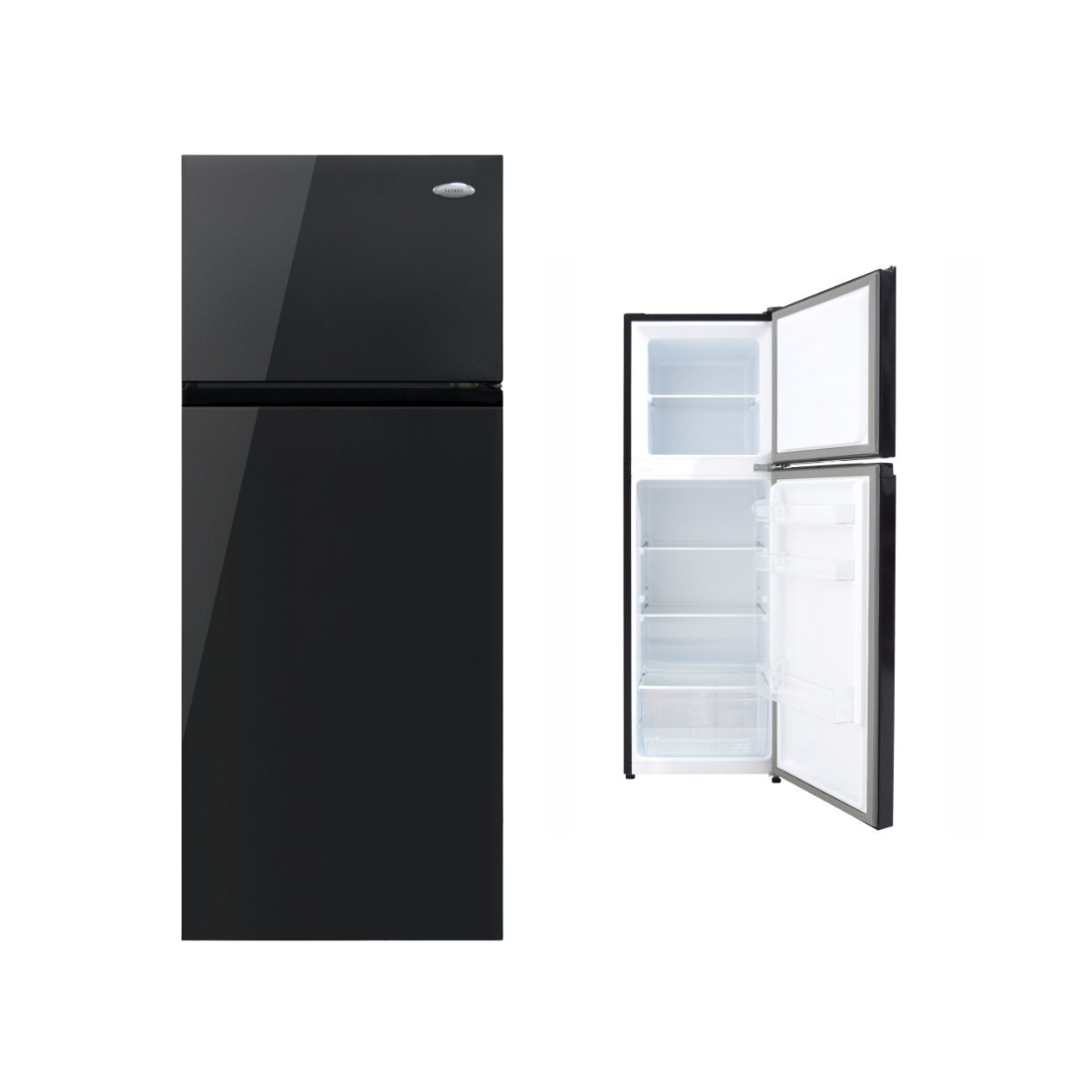 Sankey Top Freezer Refrigerator 5.48 cu. ft. with Ice Tray, LED Light, and Black Doors Design