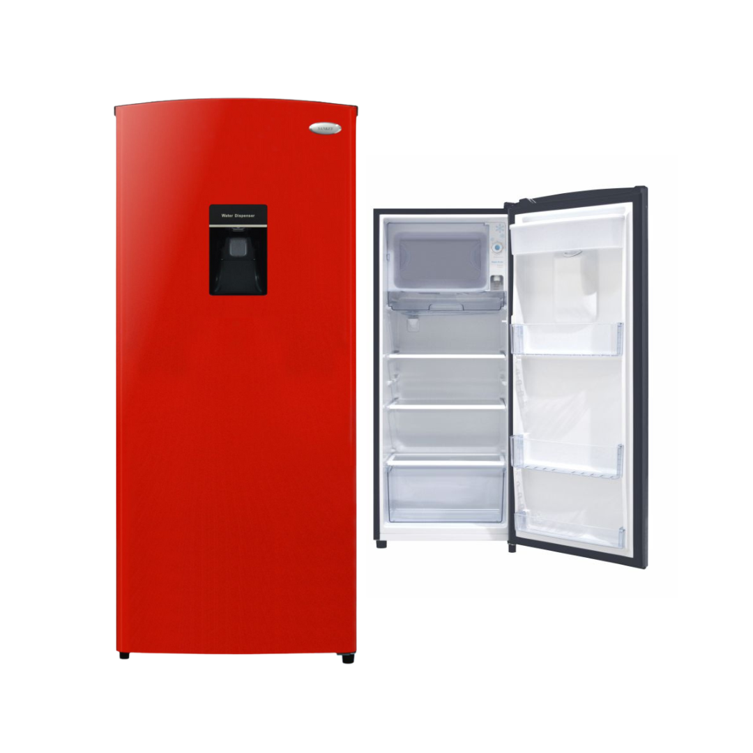 Sankey Réfrigérateur Rouge 177 L (6,3 pi³) 1 Porte avec Distributeur d’Eau et Dégivrage Manuel