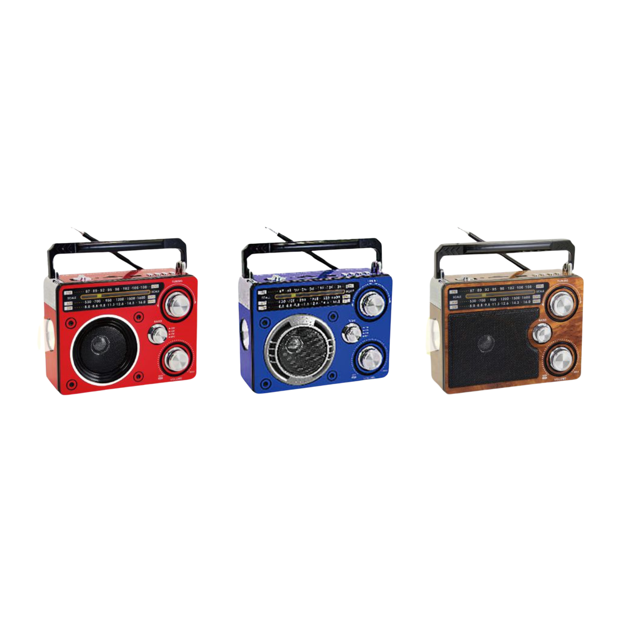 Sankey Portable Radio with Bluetooth, USB, SD Input, LED Flashlight, and Rechargeable Battery