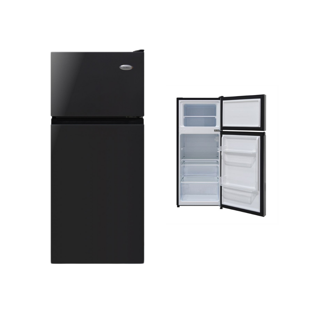 Sankey Top Freezer Refrigerator 4.4 cu. ft. Black Door Design with Ice Tray