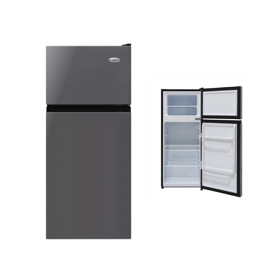 Sankey Top Freezer Refrigerator 4.4 cu. ft. Grey Door Design with Ice Tray