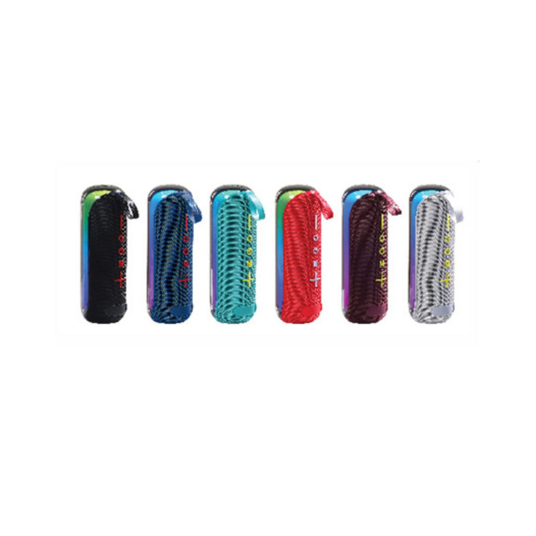 Sankey Portable Bluetooth Speaker with Melody-Synced RGB LED Lights, TWS Stereo, USB/MicroSD/AUX/FM, and Rechargeable Battery