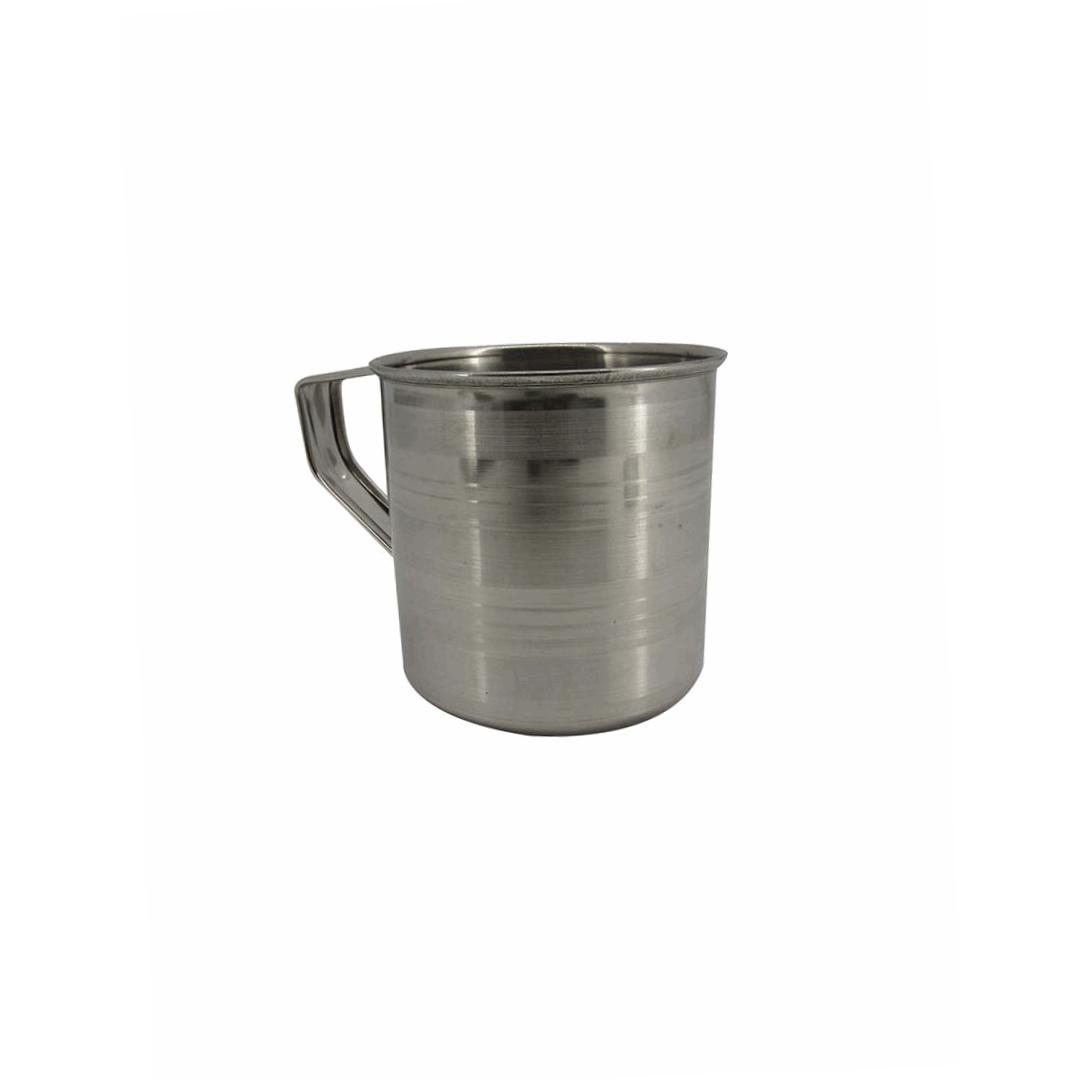 ZASC Stainless Steel Mug 9cm with Handle | Brushed Finish | Silver Color