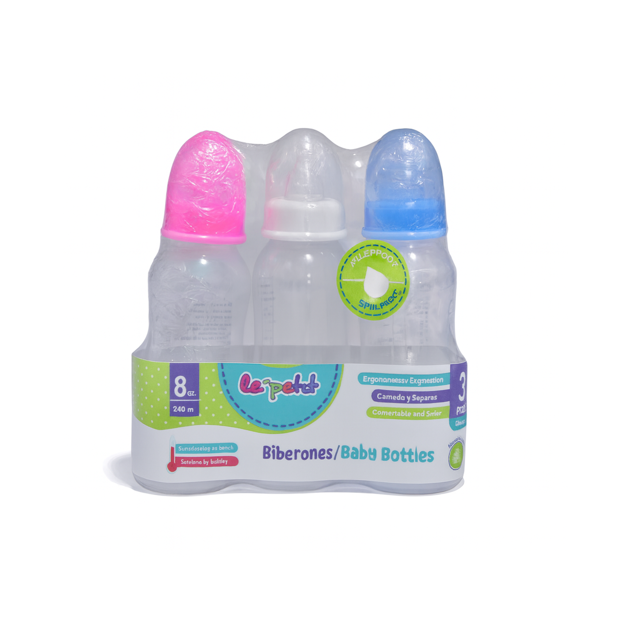 Le Petite Plastic Baby Bottles – Set of 3 / LP-9532