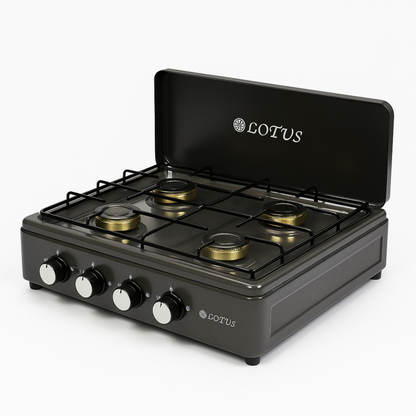 Réchaud à Gaz Lotus avec Couvercle (4 Brûleurs, Gris) / LT-005G-GRAY