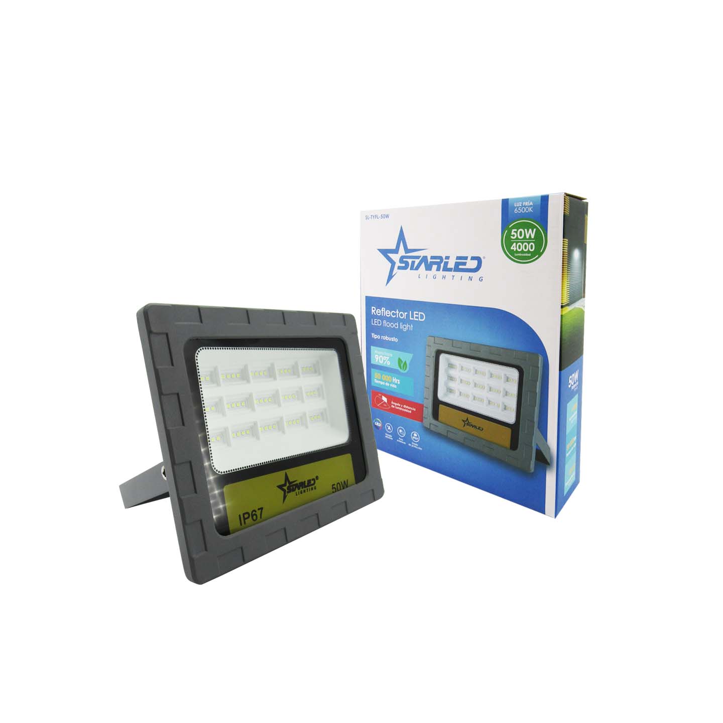 Reflector LED Luz Fría 6500K 50W Starled / SL-TYFL-50W