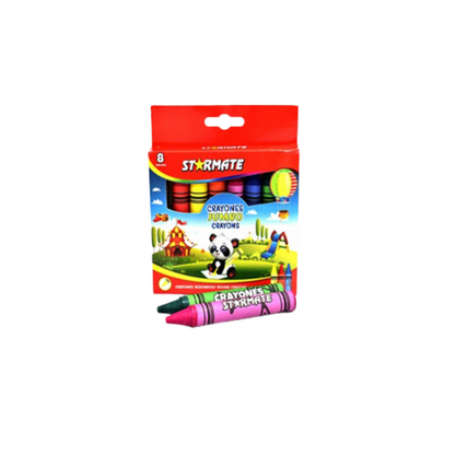 STARMATE Crayones Jumbo 8 Colores – Caja Escolar 300 g
