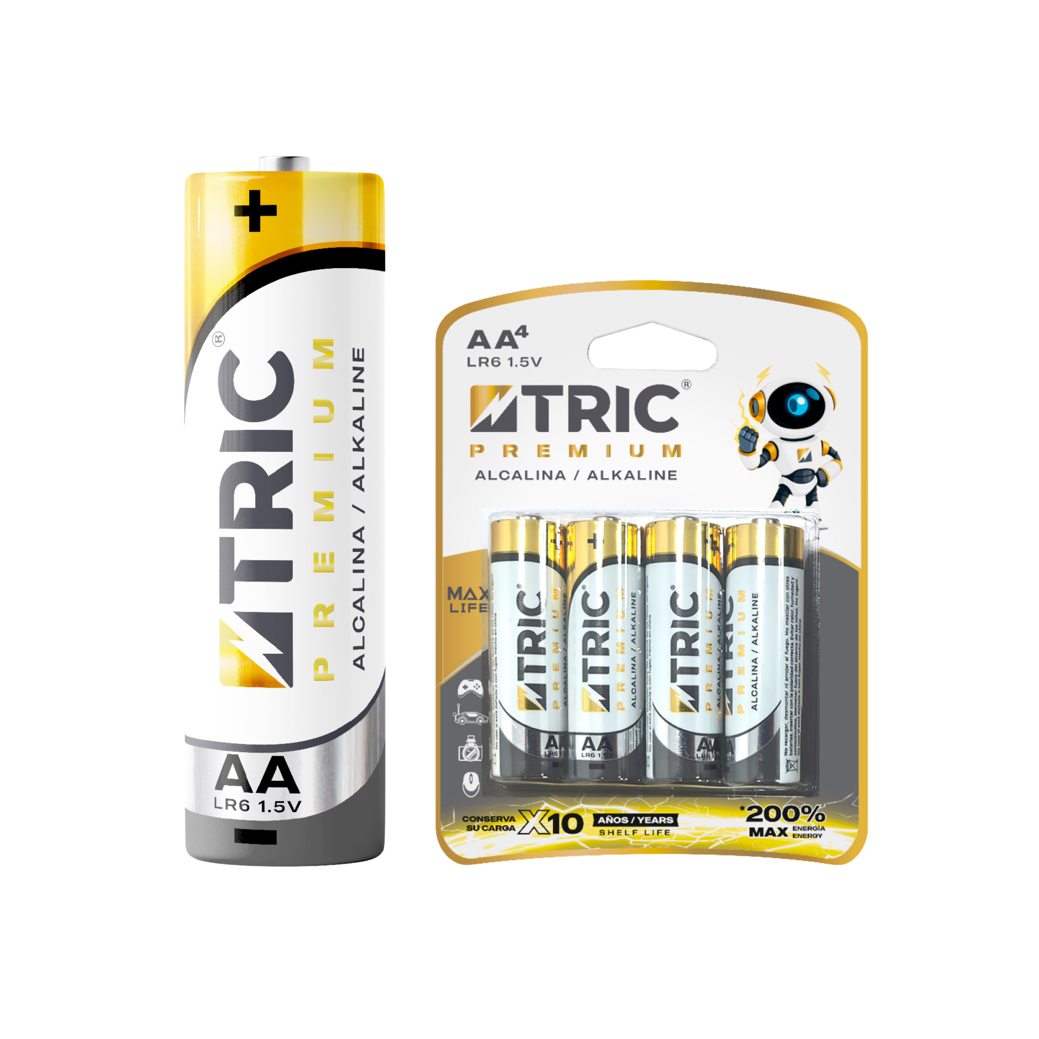 Batería Alcalina AA LR6 1.5V TRIC / T-BAA-2A-4PK