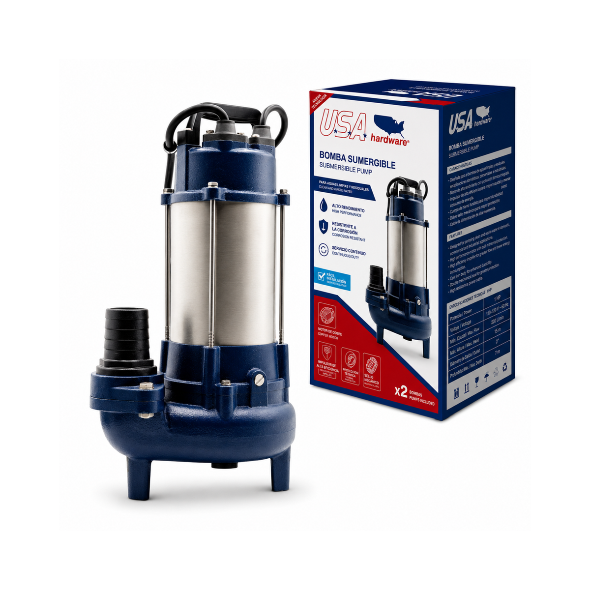 Pompe Submersible 1 HP 120 V USA Hardware / U-AF750