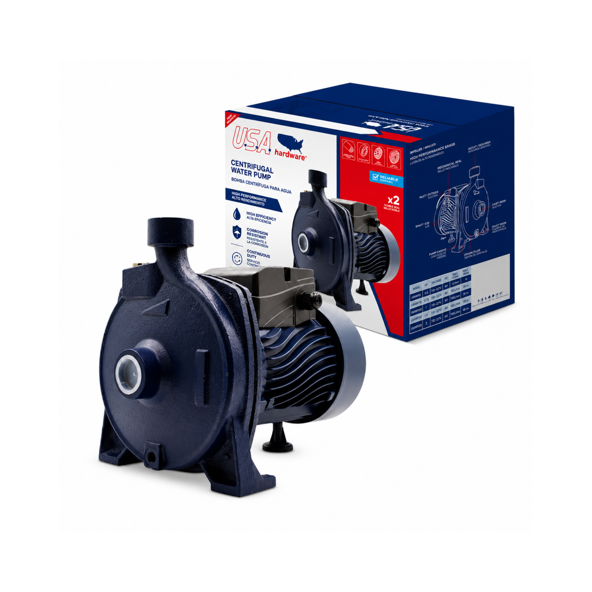 Centrifugal Water Pump 2 HP USA Hardware / U-CPM200