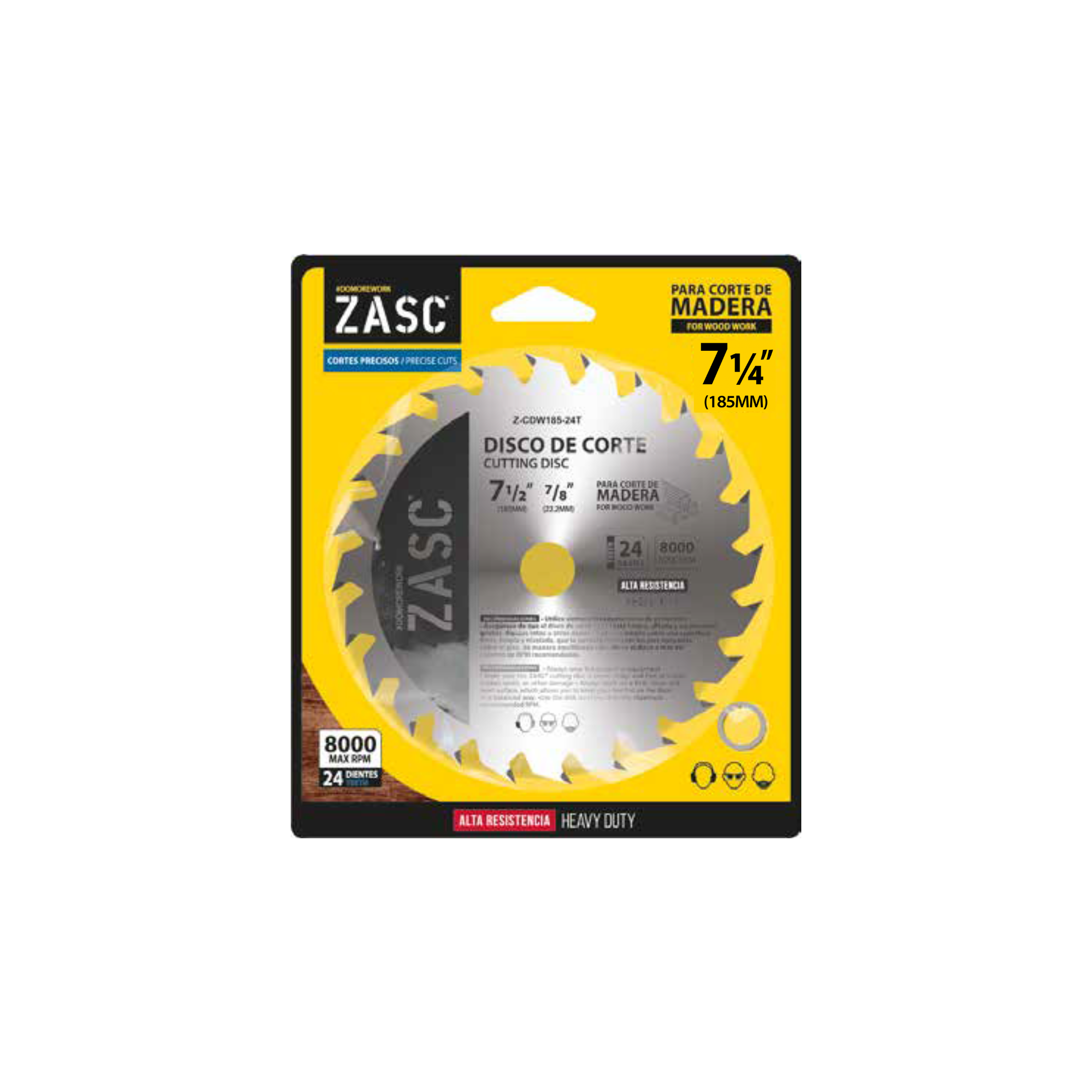 ZASC Wood Cutting Disc 7 ¼" 24 Teeth 8000 RPM Heavy Duty