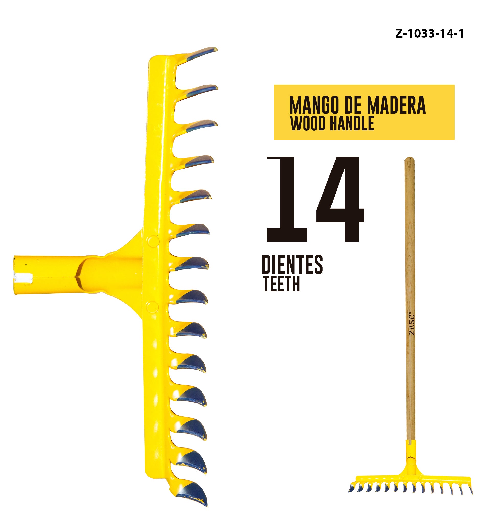 Mango de Rastrillo Jardín 14 Dientes ZASC / Z-1033-14-1