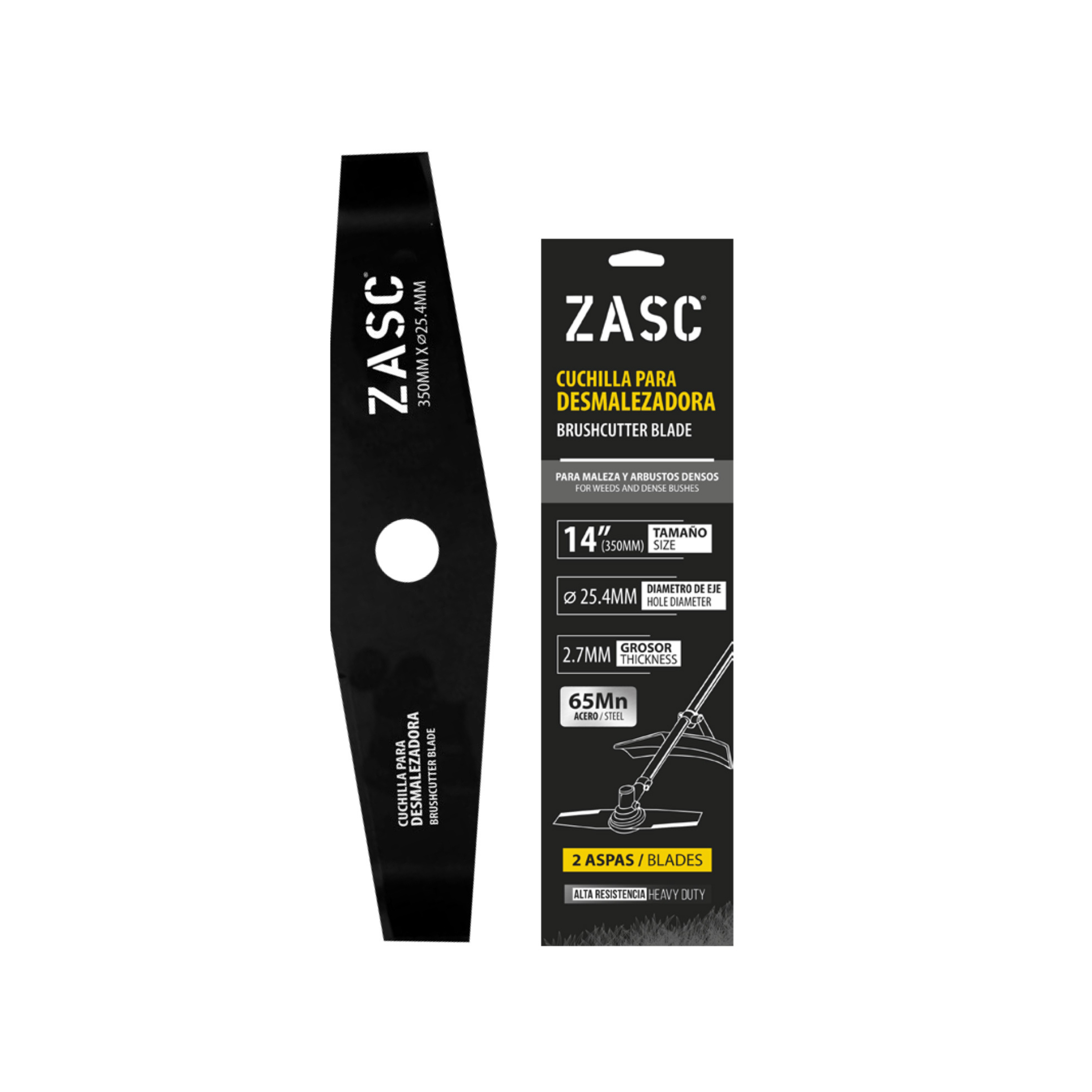 Cuchilla Desmalezadora 2 Aspas 14” ZASC / Z-2BBCB-25.4