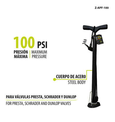 Floor Pump 100 PSI ZASC / Z-APF-100