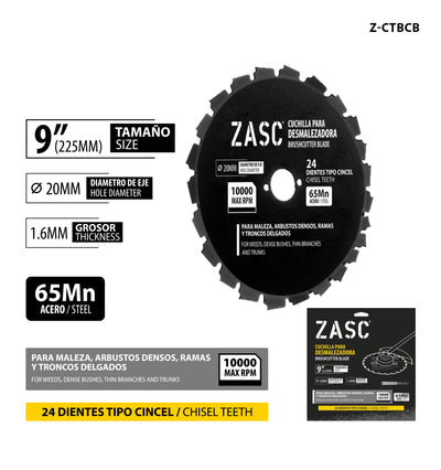 Cuchilla Desmalezadora 24 Dientes ZASC / Z-CTBCB