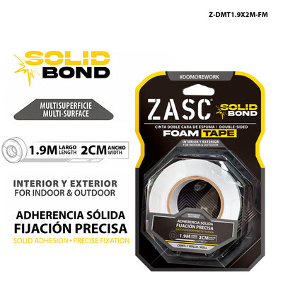 Ruban Double Face en Mousse ZASC / Z-DMT1.9X2M-FM