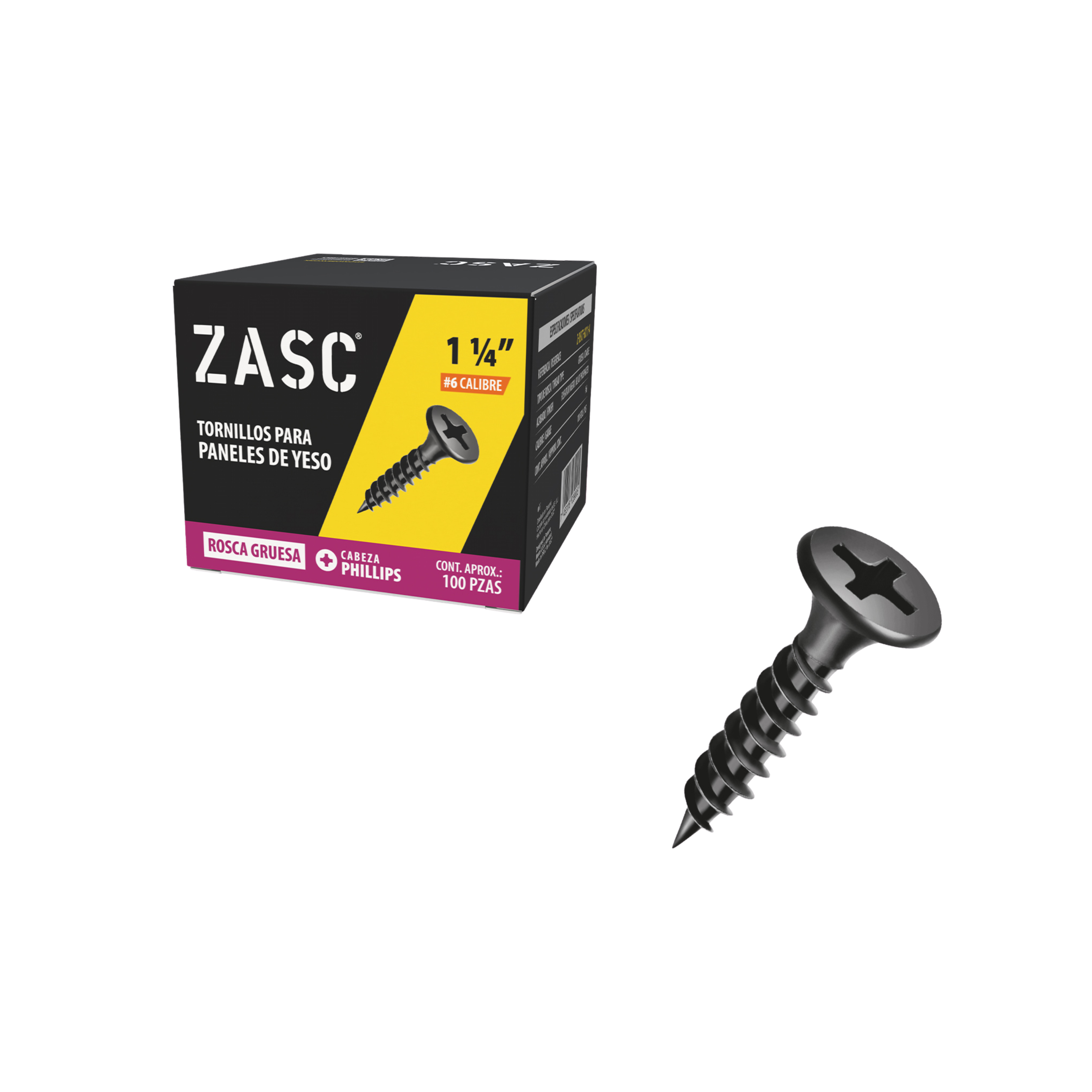 Tornillos para Drywall 1 1/4" Zasc / Z-DSCT-6X11-4
