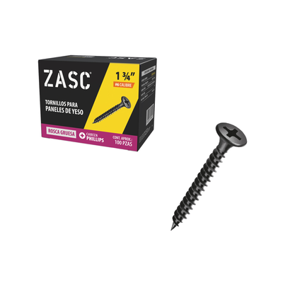 Tornillos para Drywall 1 3/4" Zasc / Z-DSCT-6X13-4