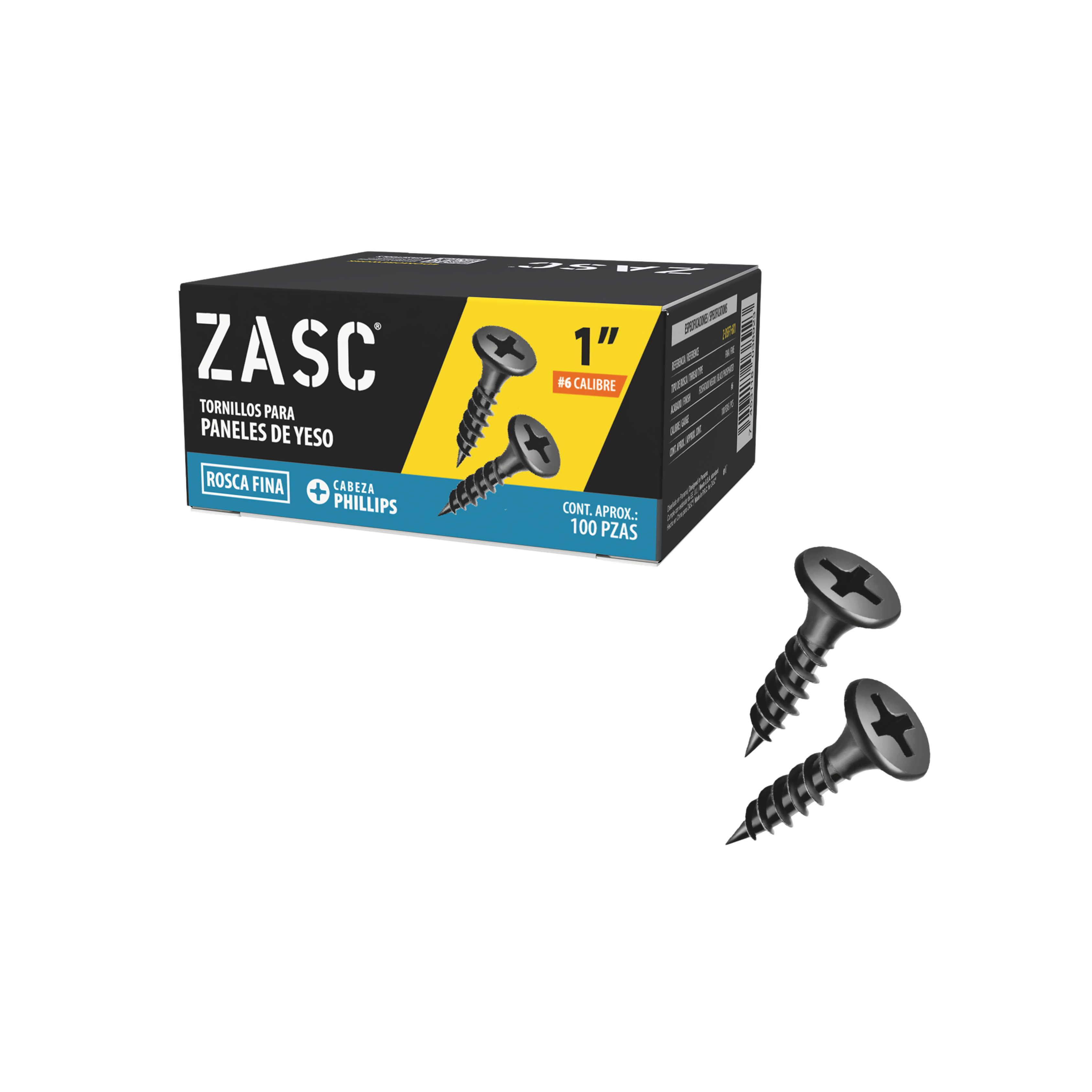 Vis pour Cloison Sèche à Filetage Fin 1" Zasc / Z-DSFT-6X1