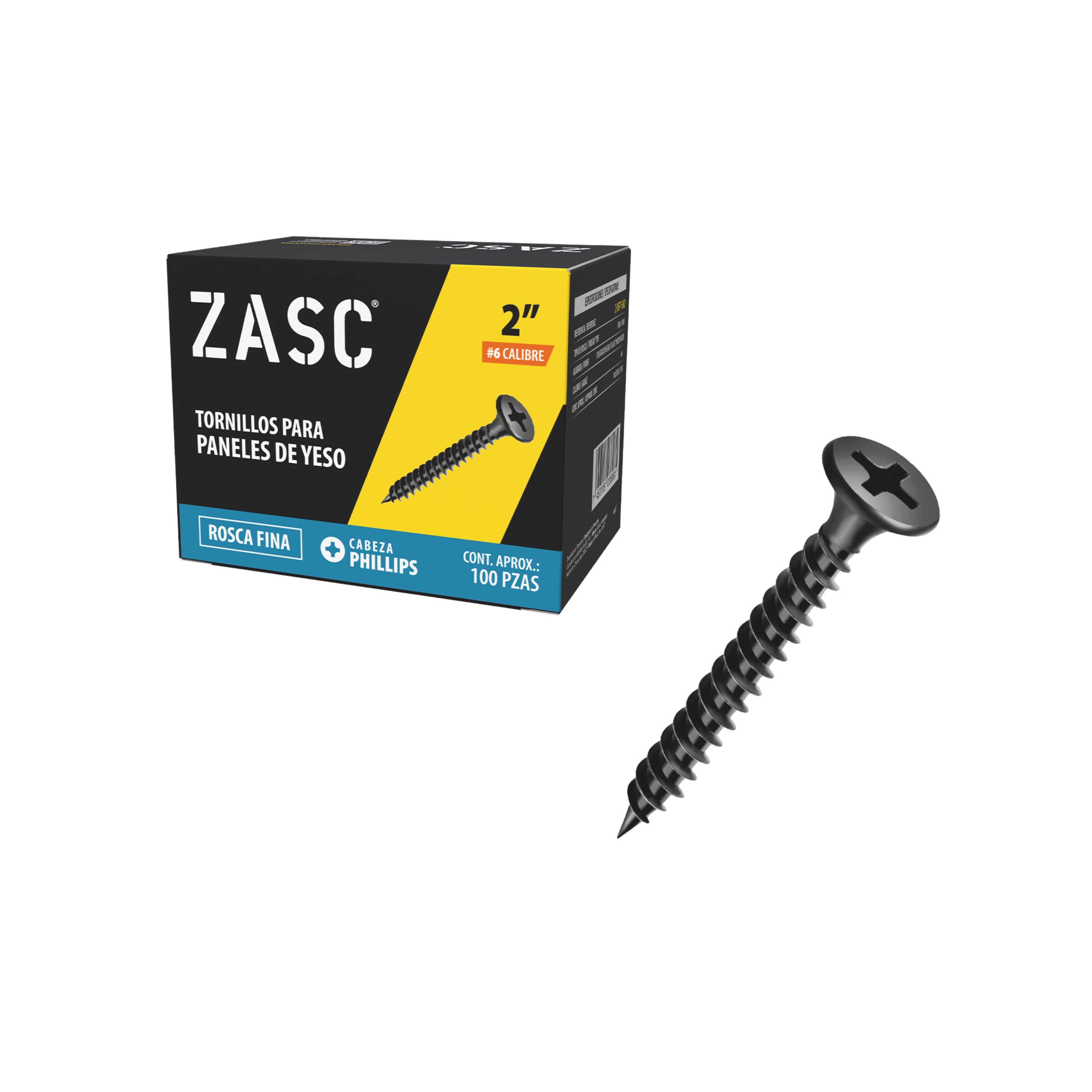 Vis pour Cloison Sèche à Filetage Fin 2" Zasc / Z-DSFT-6X2
