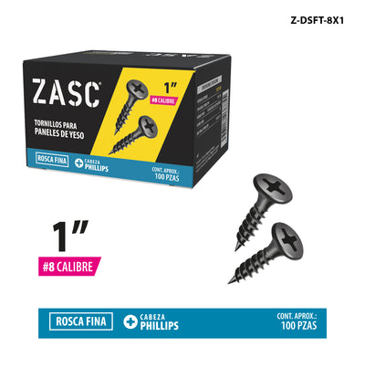Fine Thread Drywall Screws 1" Zasc / Z-DSFT-8X1