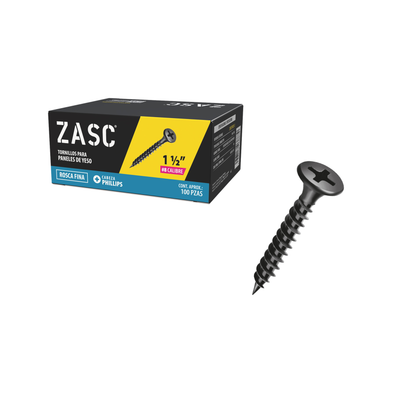 Tornillos Drywall Rosca Fina 1 1/2" Zasc / Z-DSFT-8X11-2
