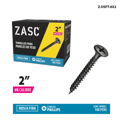 Fine Thread Drywall Screws 2" Zasc / Z-DSFT-8X2