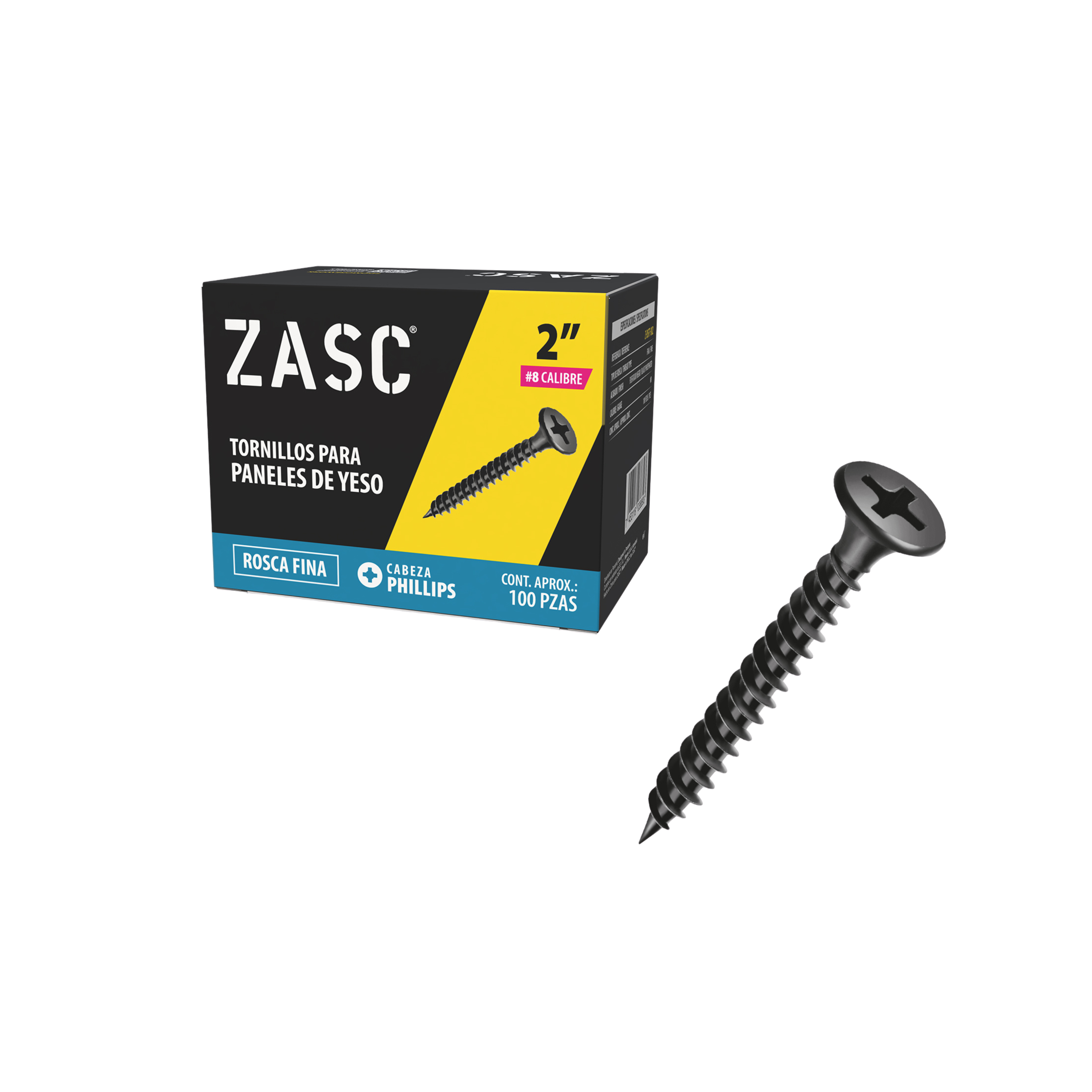 Vis Drywall à Filetage Fin 2" Zasc / Z-DSFT-8X2