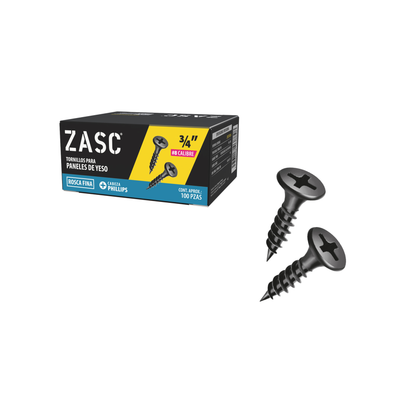 Tornillos Drywall Rosca Fina 3/4" Zasc / Z-DSFT-8X3-4