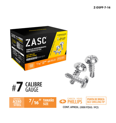 Self-Drilling Drywall Screws 7/16" Zasc / Z-DSPF-7-16