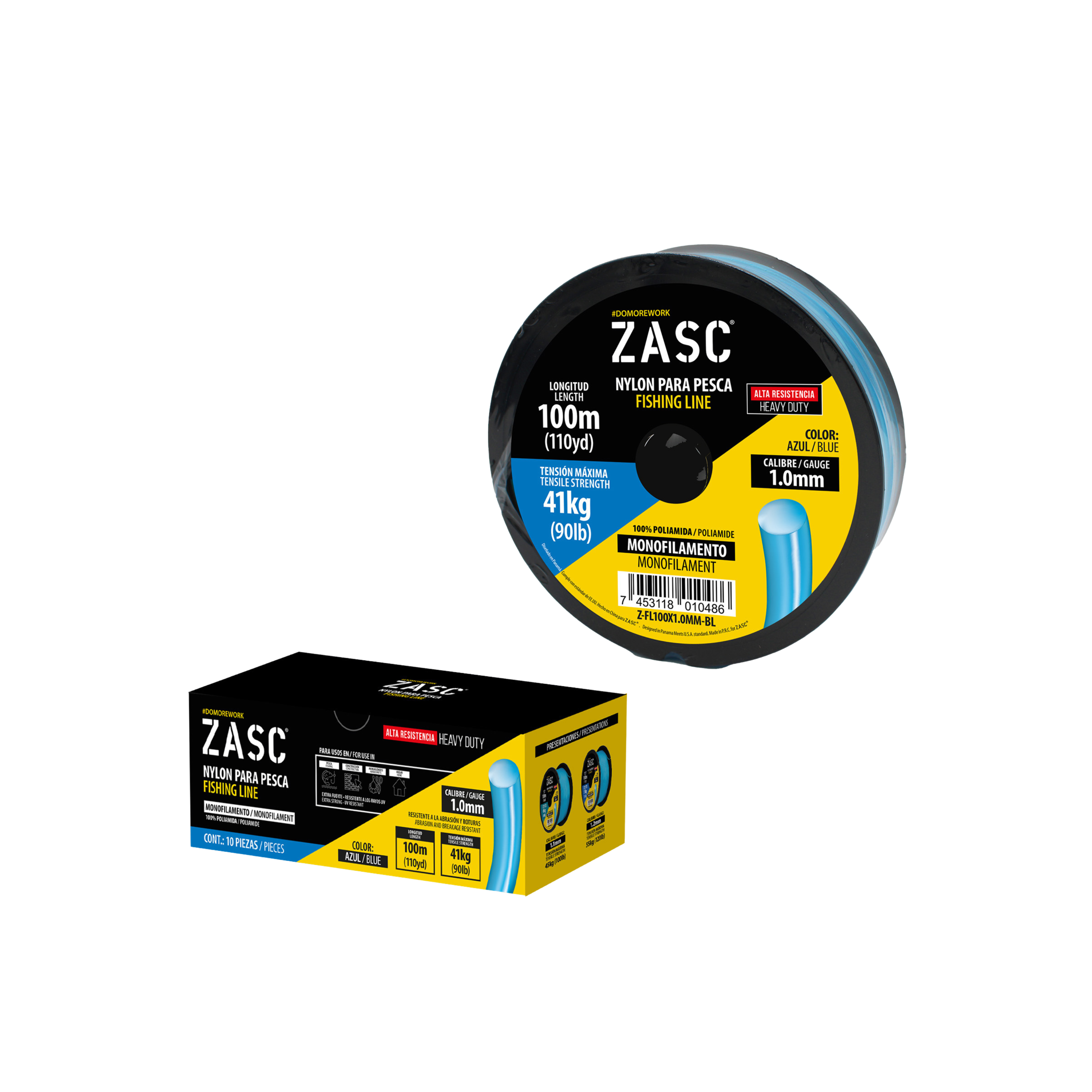 Hilo de Pesca 90lb Azul ZASC / Z-FL100X1.0MM-BL
