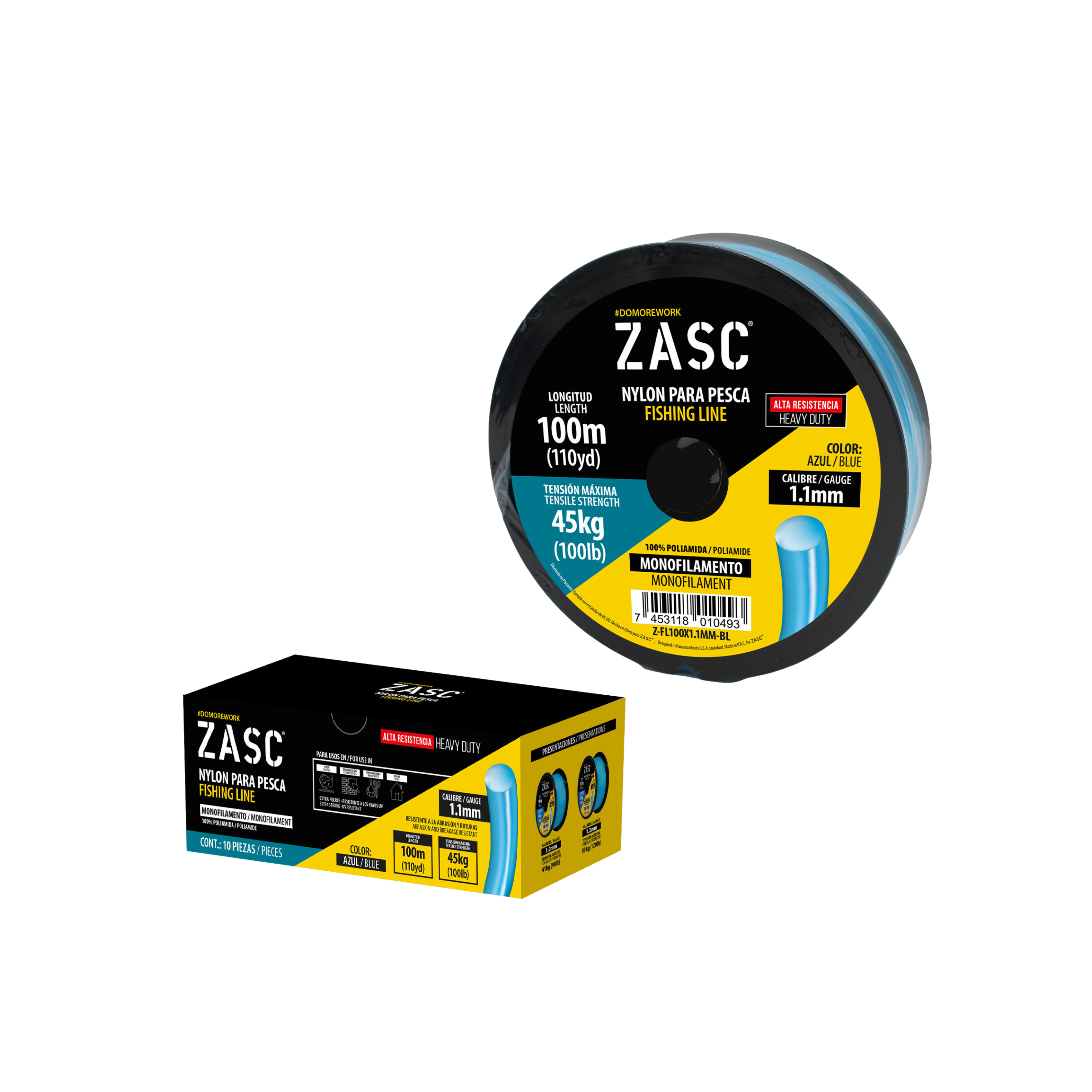 Hilo de Pesca 100lb Azul ZASC / Z-FL100X1.1MM-BL