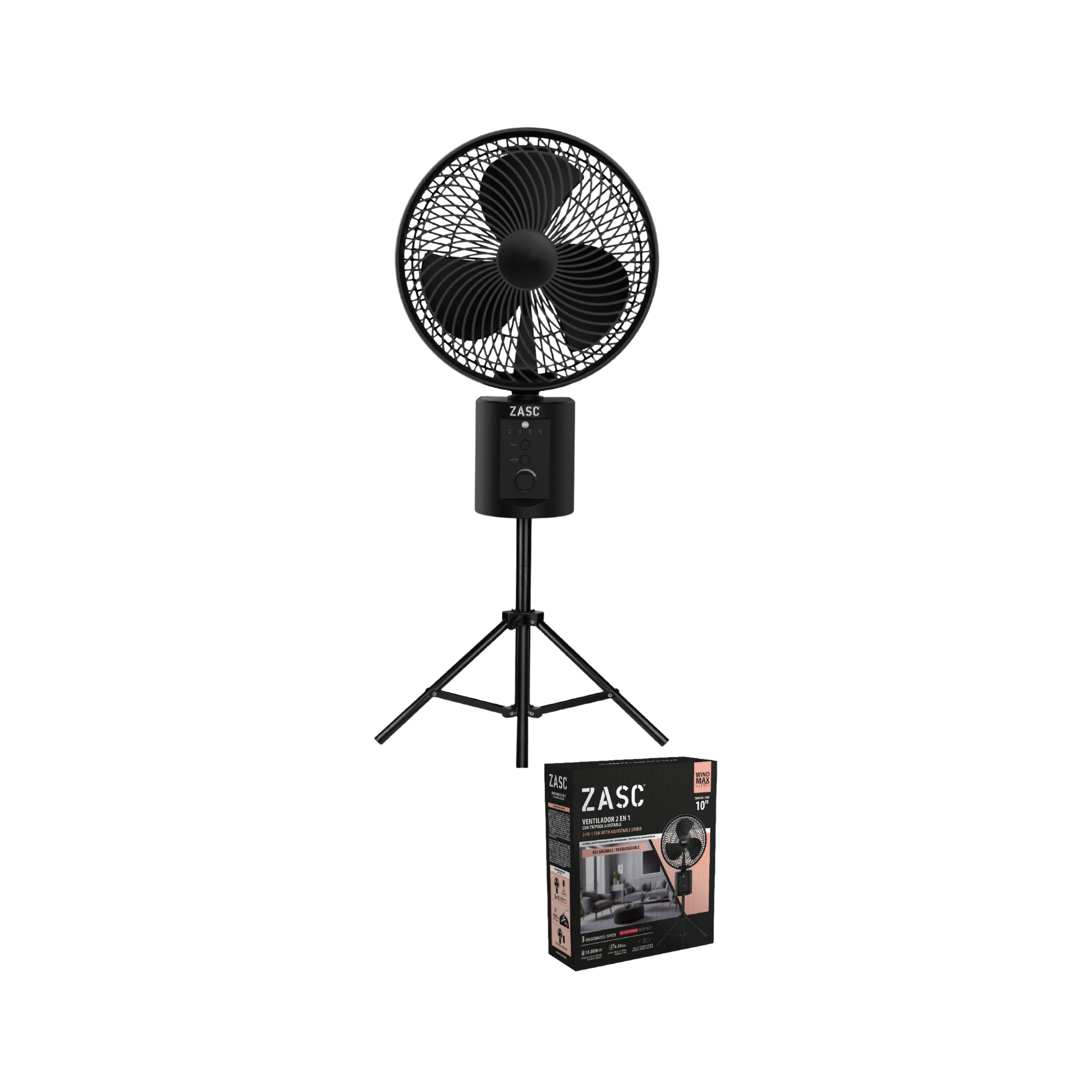 Ventilador 2 en 1 10" Control Remoto ZASC / Z-FWS-ACT10
