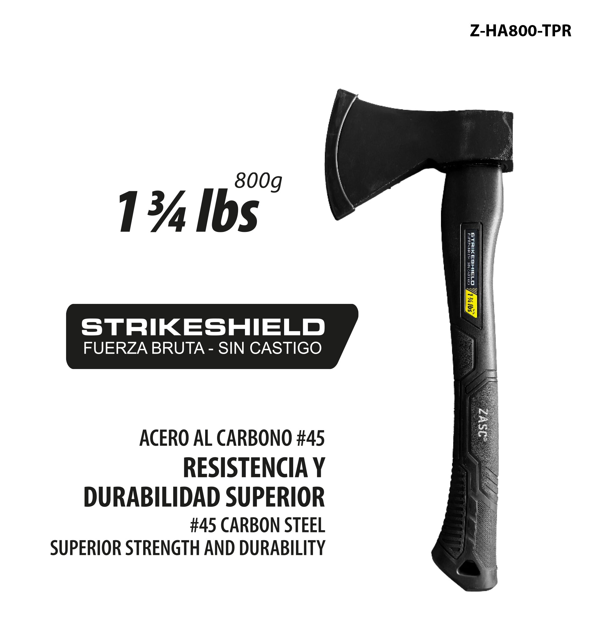 Hand Axe with Plastic Handle 800g Zasc / Z-HA800-TPR
