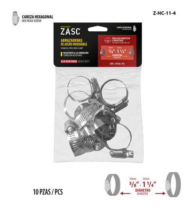 Abrazadera de Acero Inoxidable ZASC / Z-HC-11-4