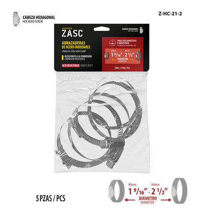Abrazadera de Acero Inoxidable ZASC / Z-HC-21-2