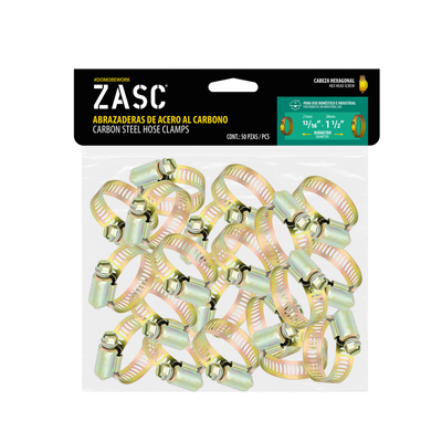 Hexagonal Hose Clamps 50 pcs Zasc / Z-HCC-11-2