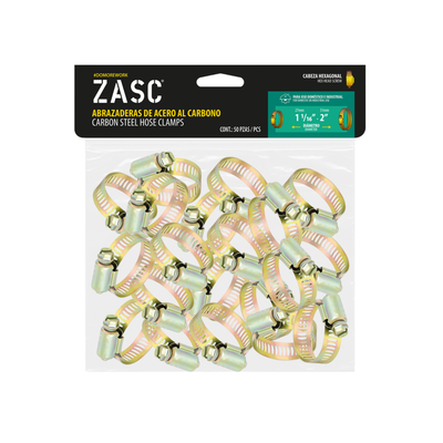 Hexagonal Hose Clamps 50 pcs Zasc / Z-HCC-2